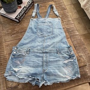 American Eagle Outfitters Distressed Bib Shorts